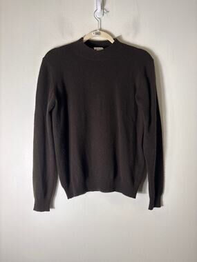 Belford Chocolate Brown Mock Neck Sweater Sz L